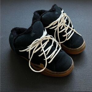 Stylish Black Kids Shoes with White Laces